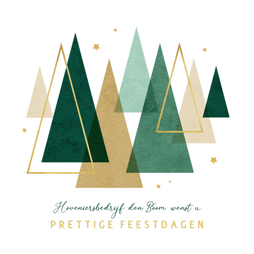 Zakelijke kerstkaart kerstbomen grafisch modern Kaartje2go