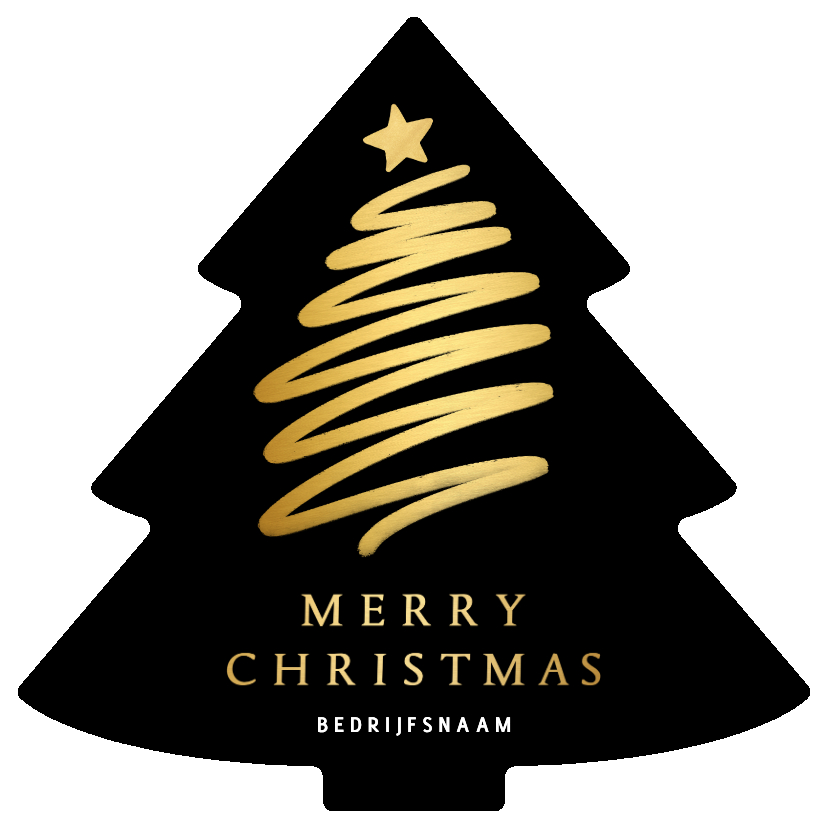Zakelijke kerstkaart kerstboomvorm met getekende kerstboom - Zakelijke kerstkaarten Zakelijke kerstkaarten - Zakelijke kerstkaart kerstboomvorm met getekende kerstboom