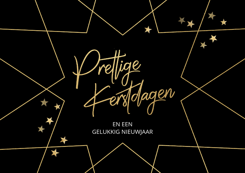 Zakelijke kerstkaart kerstster goud zwart - Zakelijke kerstkaarten Zakelijke kerstkaarten - Zakelijke kerstkaart kerstster goud zwart