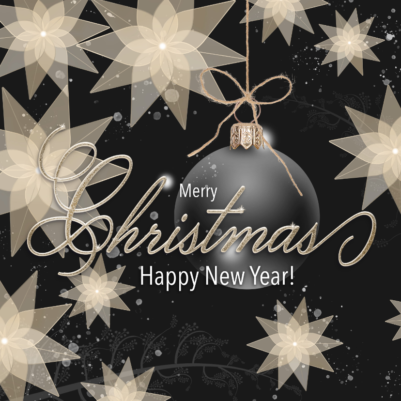 Zakelijke kerstkaarten - Zakelijke kerstkaart kerststerren pastel