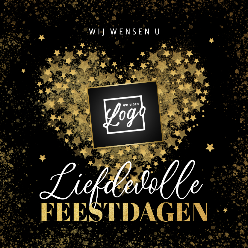Zakelijke kerstkaart liefdevolle feestdagen hartje sterren - Zakelijke kerstkaarten Zakelijke kerstkaarten - Zakelijke kerstkaart liefdevolle feestdagen hartje sterren