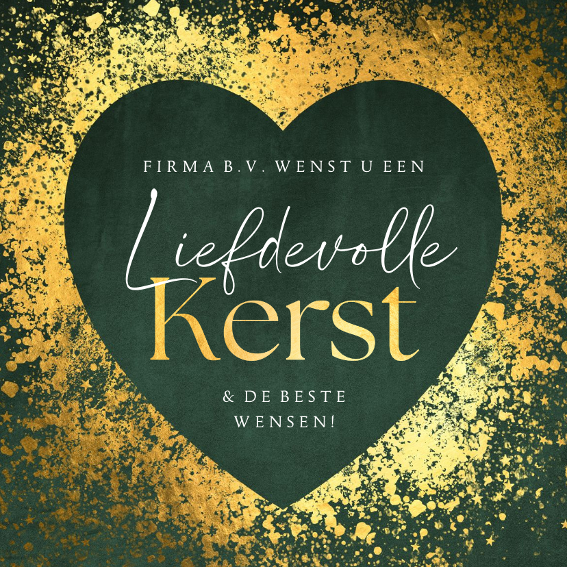 Zakelijke kerstkaart liefdevolle kerst hart Kaartje2go