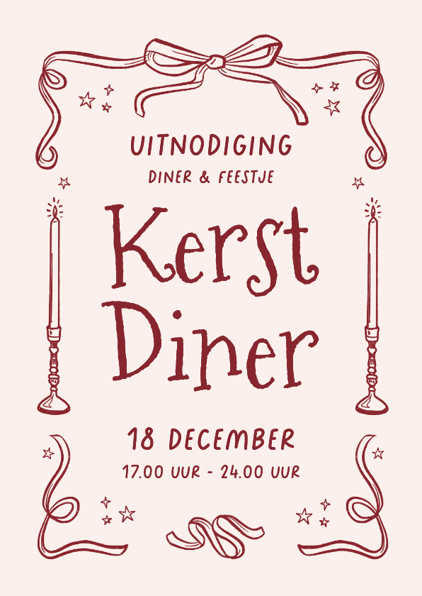 Zakelijke kerstkaart lijntekening kerstdiner borrel - Zakelijke kerstkaarten Zakelijke kerstkaarten - Zakelijke kerstkaart lijntekening kerstdiner borrel