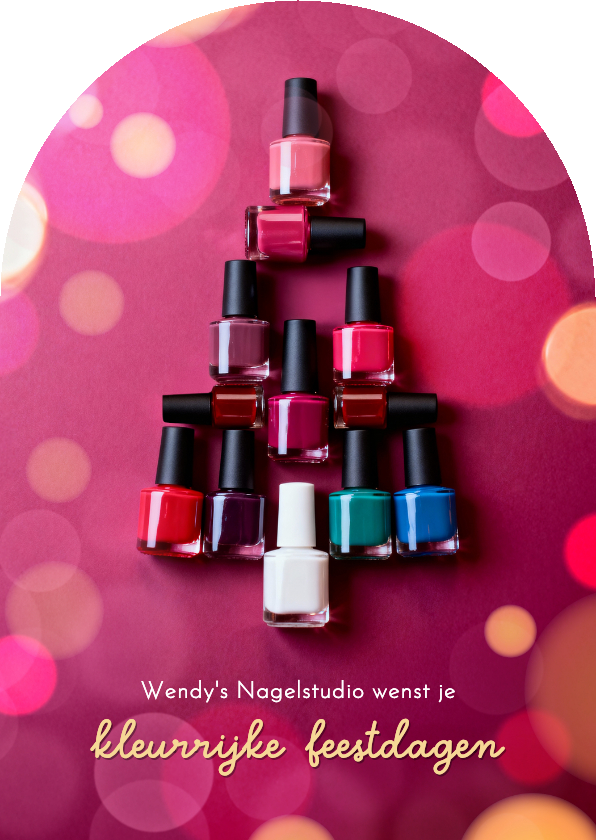Zakelijke kerstkaart manicure nagelstudio kerstboom bokeh - Zakelijke kerstkaarten Zakelijke kerstkaarten - Zakelijke kerstkaart manicure nagelstudio kerstboom bokeh