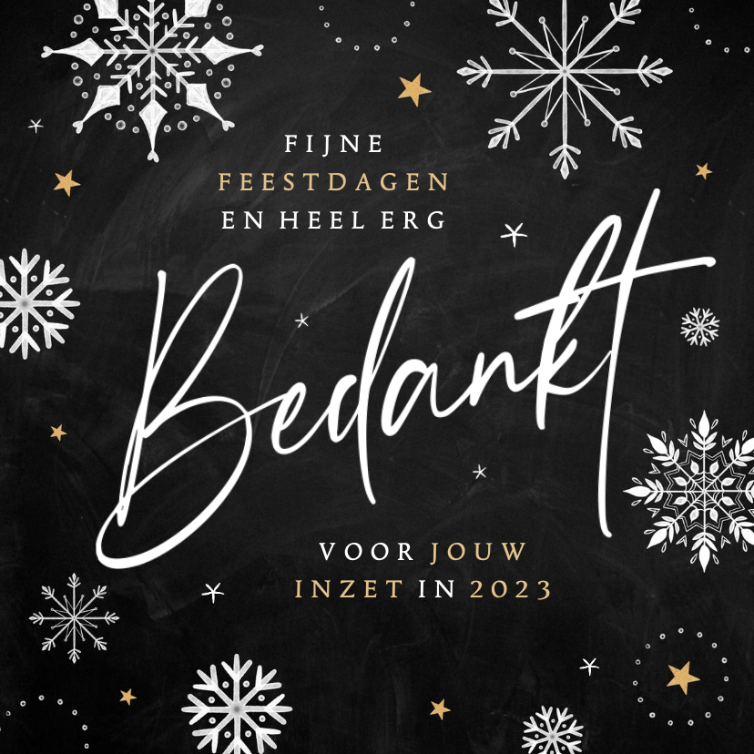Zakelijke kerstkaart medewerkers bedankt sneeuw sterren foto - Zakelijke kerstkaarten Zakelijke kerstkaarten - Zakelijke kerstkaart medewerkers bedankt sneeuw sterren foto