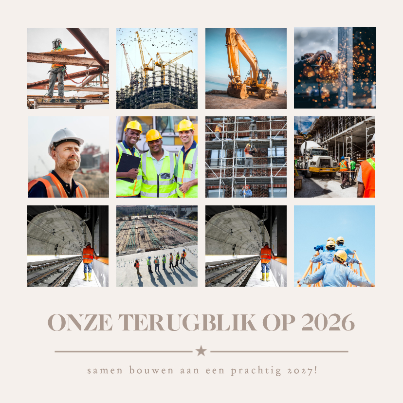 Zakelijke kerstkaarten - Zakelijke kerstkaart met 12 foto's als terugblijk op 2026