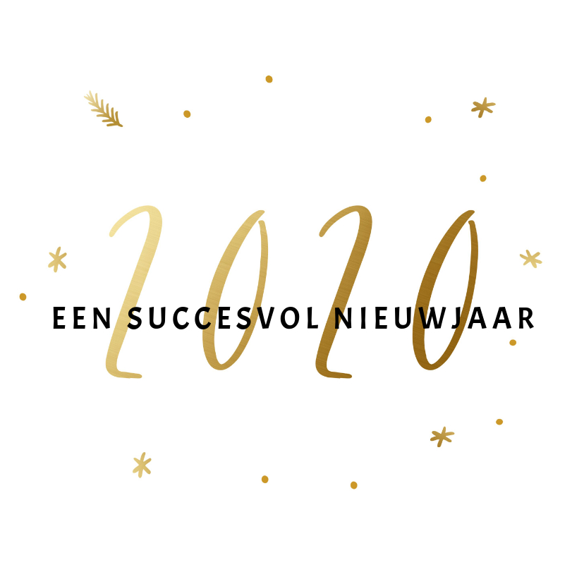 Zakelijke kerstkaart met 2020 in goudlook - Zakelijke kerstkaarten Zakelijke kerstkaarten - Zakelijke kerstkaart met 2020 in goudlook
