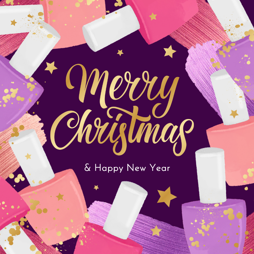 Zakelijke kerstkaart nagelstudio manicure hip goud nagellak - Zakelijke kerstkaarten Zakelijke kerstkaarten - Zakelijke kerstkaart nagelstudio manicure hip goud nagellak