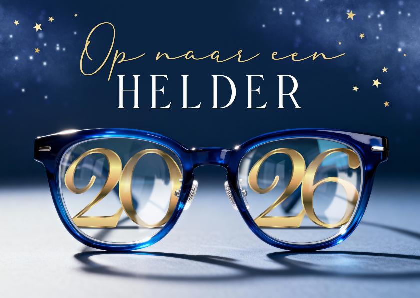 Zakelijke kerstkaarten - Zakelijke kerstkaart opticien bril kerst nieuwjaar 2026