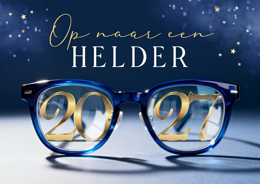 Zakelijke kerstkaarten - Zakelijke kerstkaart opticien bril kerst nieuwjaar 2027