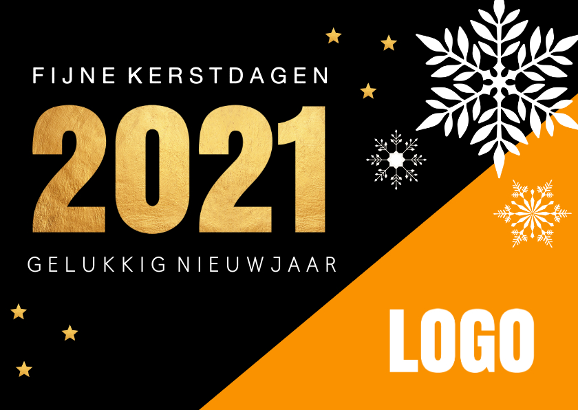 Zakelijke kerstkaart oranje 2020 - Zakelijke kerstkaarten Zakelijke kerstkaarten - Zakelijke kerstkaart oranje 2020
