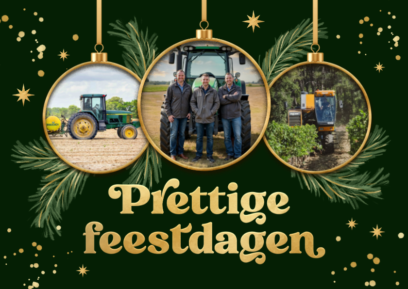Zakelijke kerstkaarten - Zakelijke kerstkaart prettige feestdagen kerstballen foto's