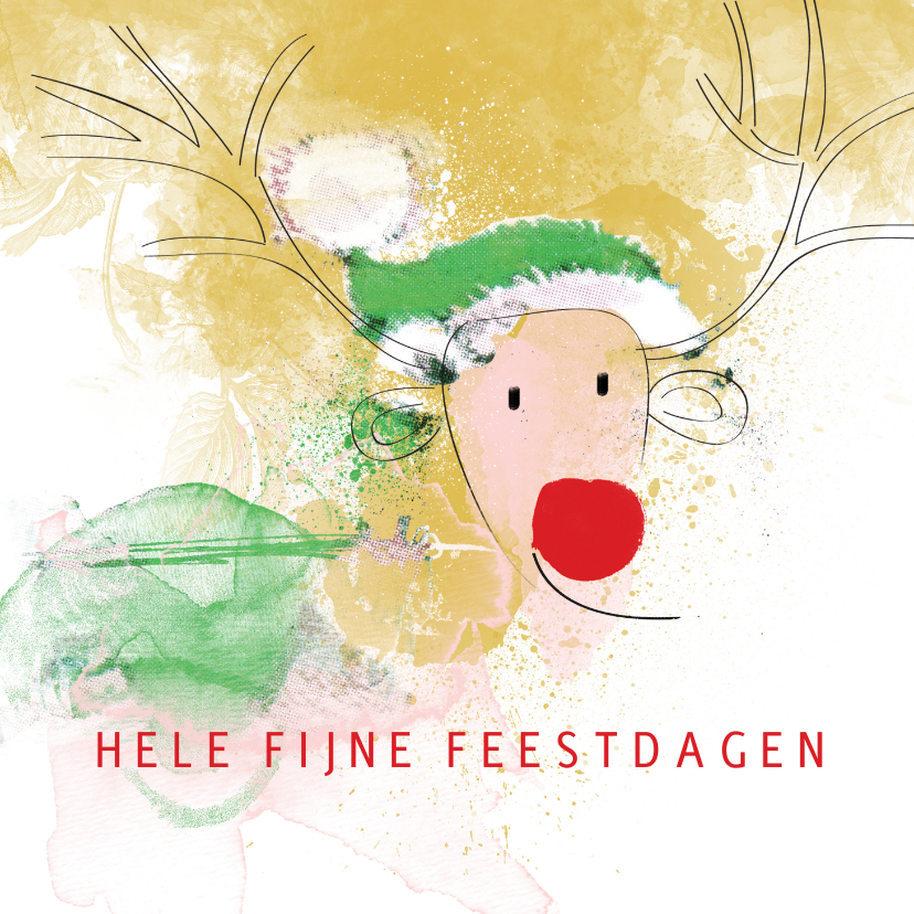 Zakelijke kerstkaart red nose rudolph - Zakelijke kerstkaarten Zakelijke kerstkaarten - Zakelijke kerstkaart red nose rudolph