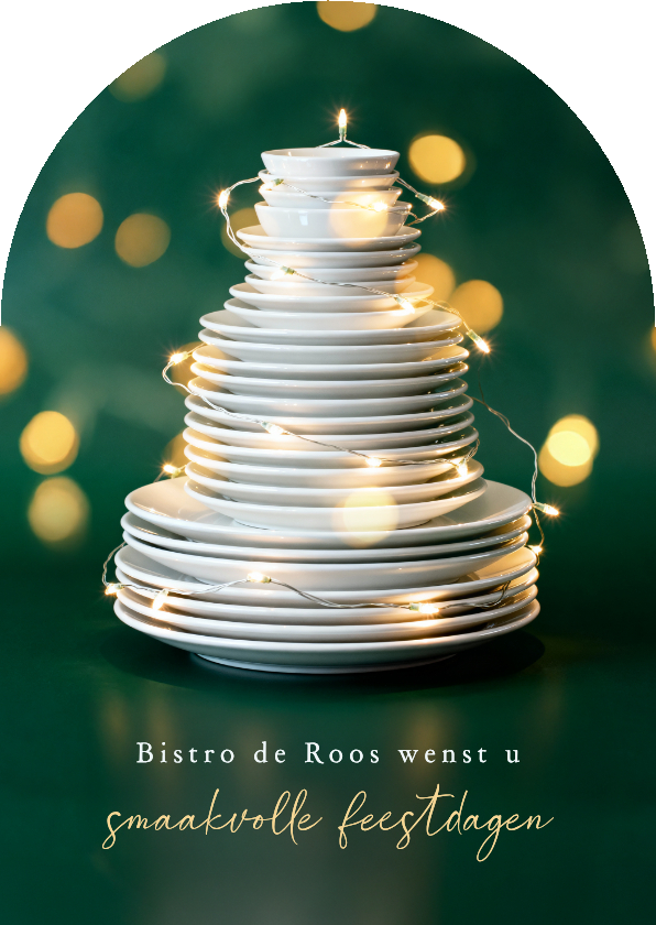 Zakelijke kerstkaart restaurant horeca kerstboom borden - Zakelijke kerstkaarten Zakelijke kerstkaarten - Zakelijke kerstkaart restaurant horeca kerstboom borden
