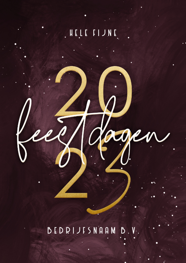 Zakelijke kerstkaart rode waterverf met goudlook 2022 - Zakelijke kerstkaarten Zakelijke kerstkaarten - Zakelijke kerstkaart rode waterverf met goudlook 2022