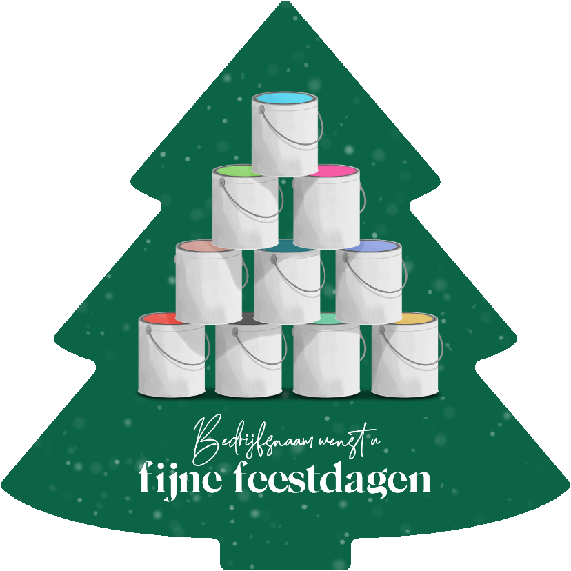 Zakelijke kerstkaart schildersbedrijf kerstboom verf sneeuw - Zakelijke kerstkaarten Zakelijke kerstkaarten - Zakelijke kerstkaart schildersbedrijf kerstboom verf sneeuw