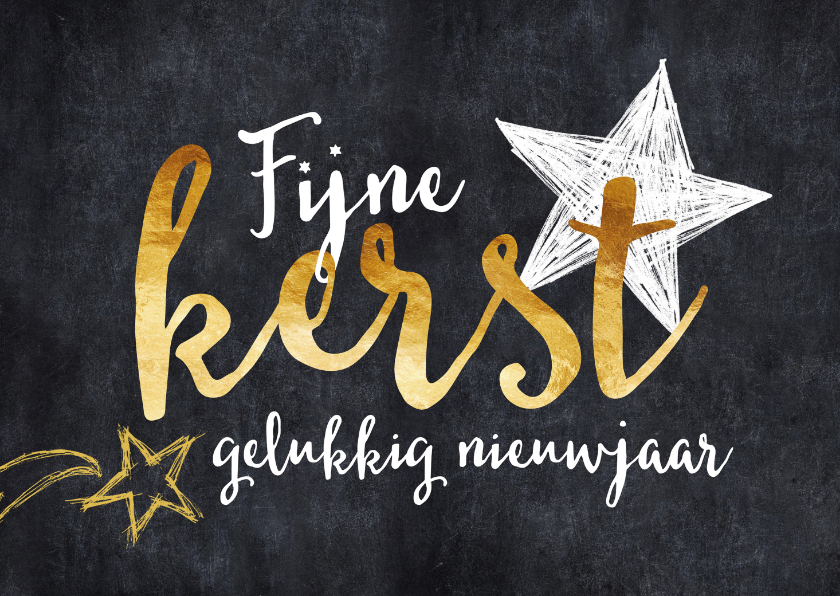 Zakelijke kerstkaart sierlijke tekst en sterren - Zakelijke kerstkaarten Zakelijke kerstkaarten - Zakelijke kerstkaart sierlijke tekst en sterren