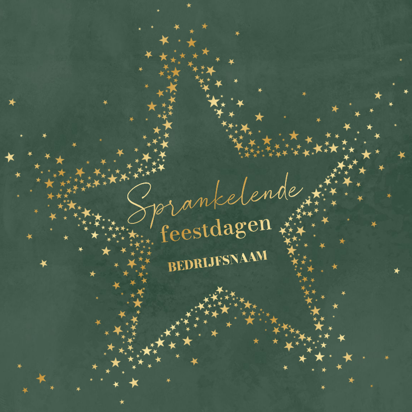 Zakelijke kerstkaart sprankelende goudfolie sterren - Zakelijke kerstkaarten Zakelijke kerstkaarten - Zakelijke kerstkaart sprankelende goudfolie sterren