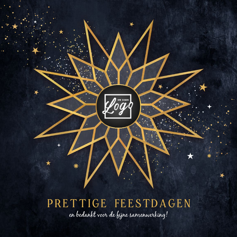 Zakelijke kerstkaart ster logo chique prettige feestdagen - Zakelijke kerstkaarten Zakelijke kerstkaarten - Zakelijke kerstkaart ster logo chique prettige feestdagen
