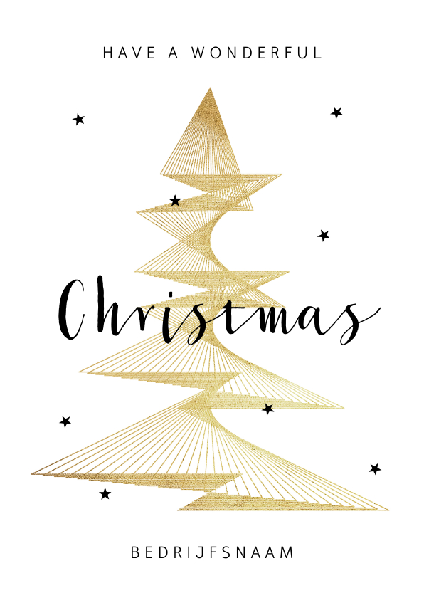Zakelijke kerstkaart stijlvol goud grafisch sterren - Zakelijke kerstkaarten Zakelijke kerstkaarten - Zakelijke kerstkaart stijlvol goud grafisch sterren