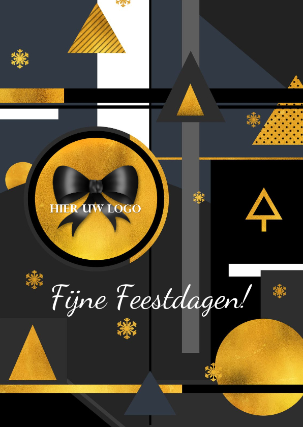 Zakelijke kerstkaart stijlvol goud - Zakelijke kerstkaarten Zakelijke kerstkaarten - Zakelijke kerstkaart stijlvol goud