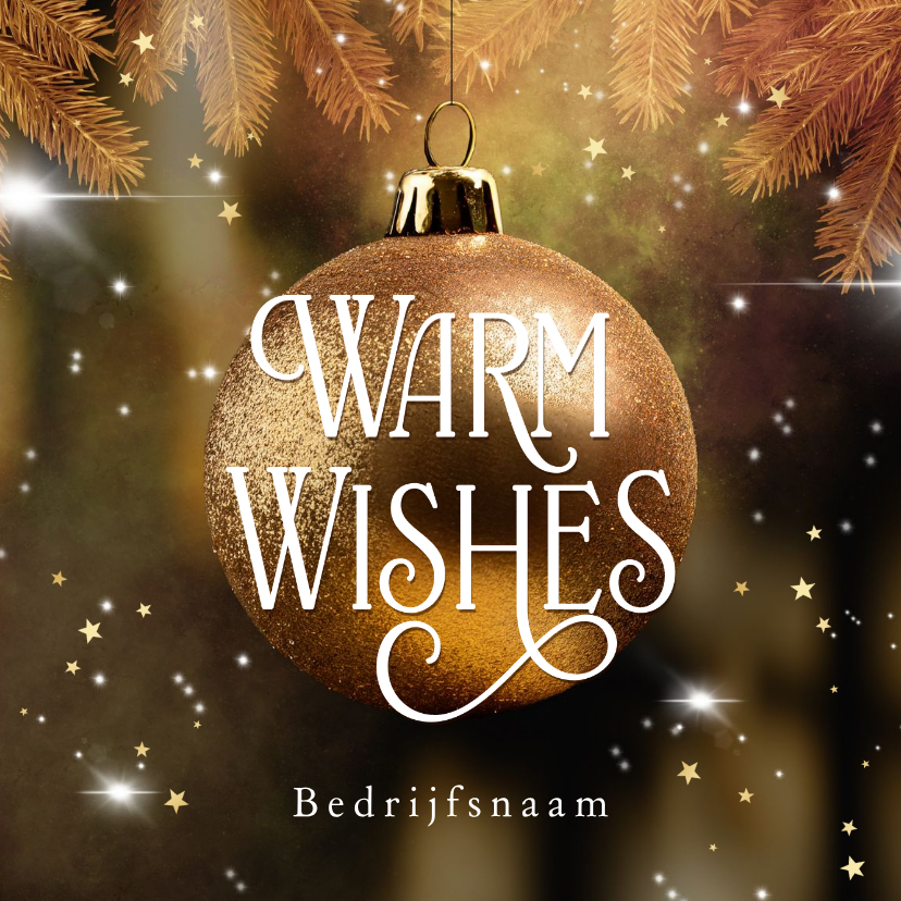 Zakelijke kerstkaart stijlvol kerstbal glitter sterren - Zakelijke kerstkaarten Zakelijke kerstkaarten - Zakelijke kerstkaart stijlvol kerstbal glitter sterren
