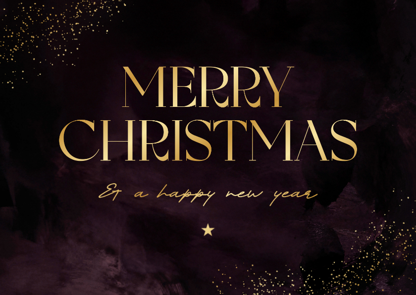 Zakelijke kerstkaarten - Zakelijke kerstkaart stijlvol paars merry christmas