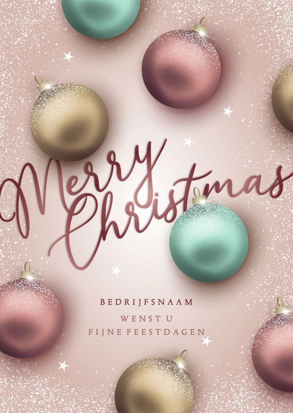 Zakelijke kerstkaart stijlvolle kerstballen - Zakelijke kerstkaarten Zakelijke kerstkaarten - Zakelijke kerstkaart stijlvolle kerstballen