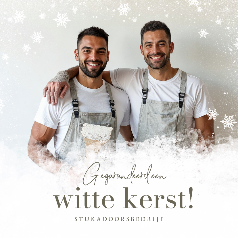 Zakelijke kerstkaart stukadoor schilder witte kerst grappig - Zakelijke kerstkaarten Zakelijke kerstkaarten - Zakelijke kerstkaart stukadoor schilder witte kerst grappig