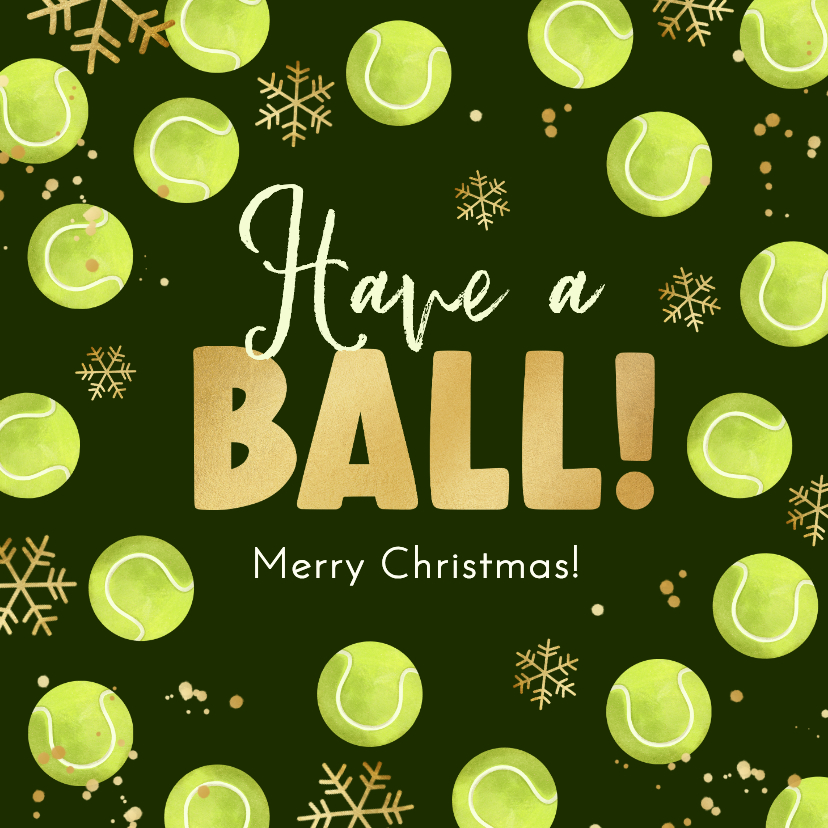 Zakelijke kerstkaart tennisvereniging tennisballen sneeuw - Zakelijke kerstkaarten Zakelijke kerstkaarten - Zakelijke kerstkaart tennisvereniging tennisballen sneeuw