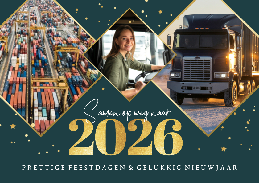 Zakelijke kerstkaart transport 2026 fijne feestdagen - Zakelijke kerstkaarten Zakelijke kerstkaarten - Zakelijke kerstkaart transport 2026 fijne feestdagen