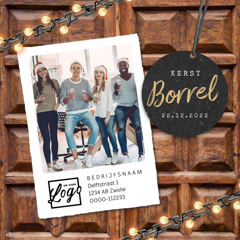 Zakelijke kerstkaart uitnodiging kerstborrel industrieel - Zakelijke kerstkaarten Zakelijke kerstkaarten - Zakelijke kerstkaart uitnodiging kerstborrel industrieel