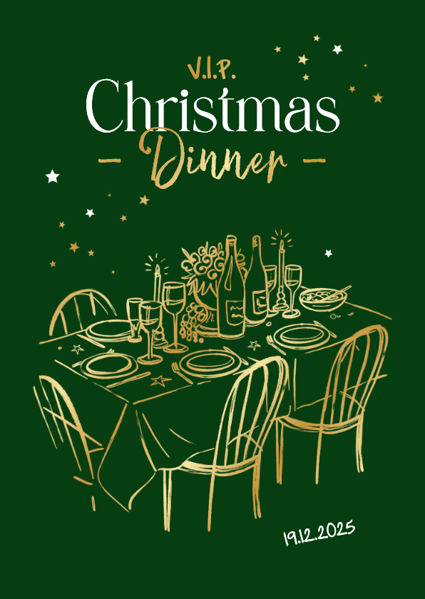 Zakelijke kerstkaart uitnodiging kerstdiner tafel doodle - Zakelijke kerstkaarten Zakelijke kerstkaarten - Zakelijke kerstkaart uitnodiging kerstdiner tafel doodle