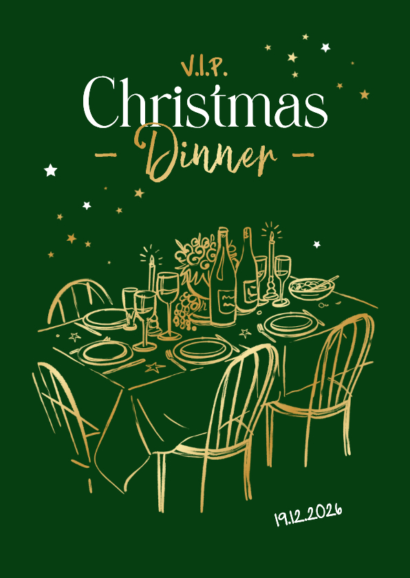 Zakelijke kerstkaart uitnodiging kerstdiner tafel doodle - Zakelijke kerstkaarten Zakelijke kerstkaarten - Zakelijke kerstkaart uitnodiging kerstdiner tafel doodle
