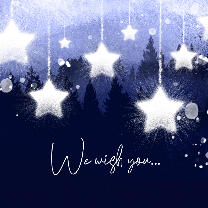 Zakelijke kerstkaarten - Zakelijke kerstkaart vallende sterren wens