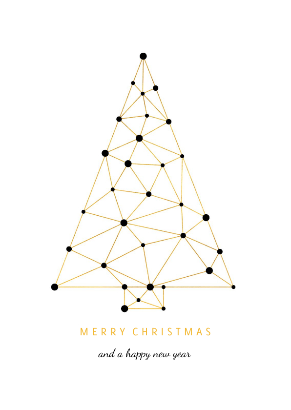 Zakelijke kerstkaart verbinding gouden kerstboom - Zakelijke kerstkaarten Zakelijke kerstkaarten - Zakelijke kerstkaart verbinding gouden kerstboom