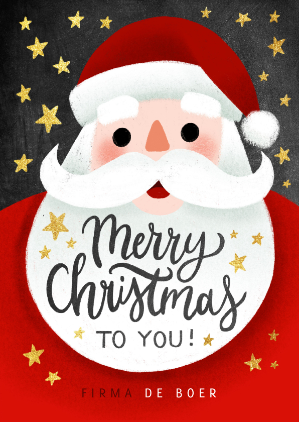 Zakelijke kerstkaart vrolijke kerstman en Merry Christmas - Zakelijke kerstkaarten Zakelijke kerstkaarten - Zakelijke kerstkaart vrolijke kerstman en Merry Christmas