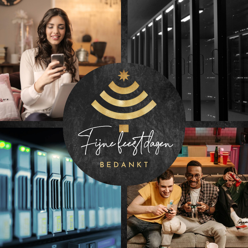 Zakelijke kerstkaart wi-fi kerstboom foto bedankt stoer - Zakelijke kerstkaarten Zakelijke kerstkaarten - Zakelijke kerstkaart wi-fi kerstboom foto bedankt stoer