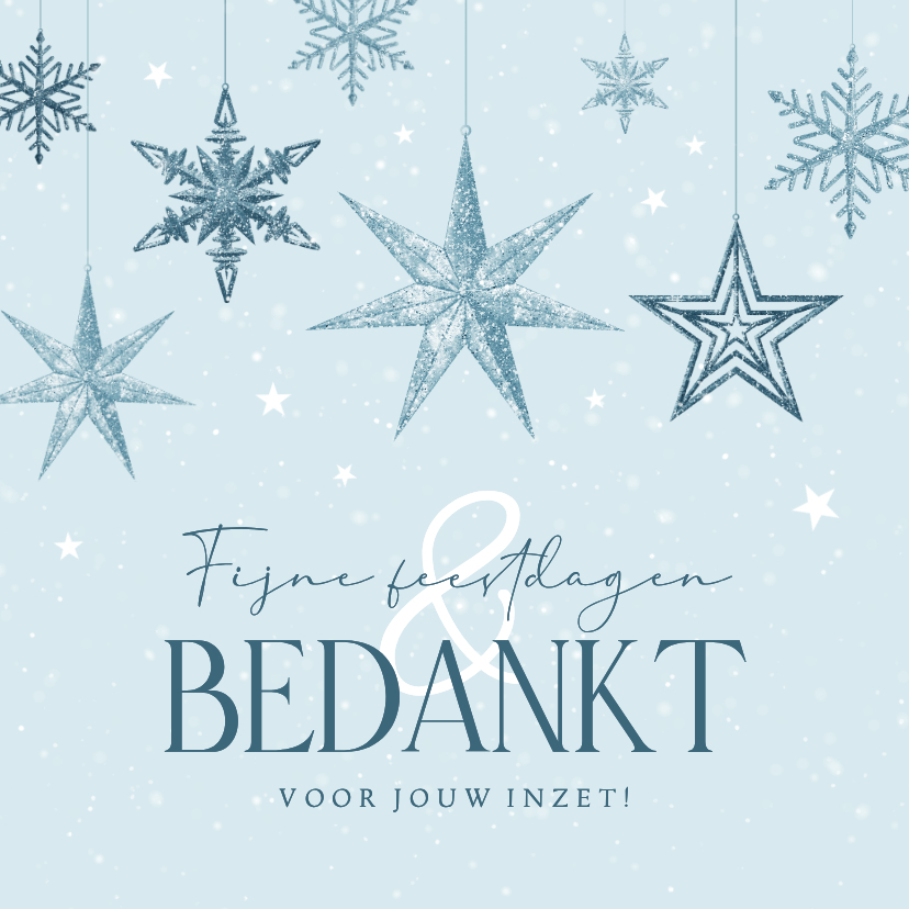 Zakelijke kerstkaart winter sneeuwsterren sneeuw bedankt - Zakelijke kerstkaarten Zakelijke kerstkaarten - Zakelijke kerstkaart winter sneeuwsterren sneeuw bedankt