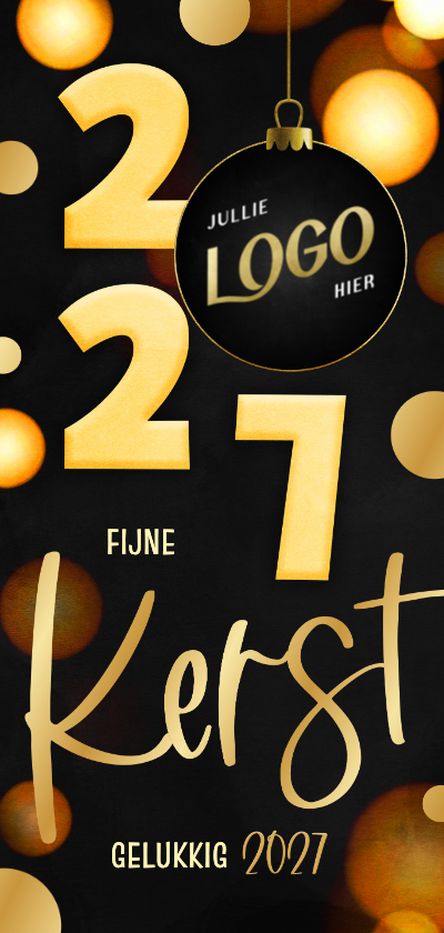Zakelijke kerstkaart zwart 2027 kerstbal langwerpig - Zakelijke kerstkaarten Zakelijke kerstkaarten - Zakelijke kerstkaart zwart 2027 kerstbal langwerpig