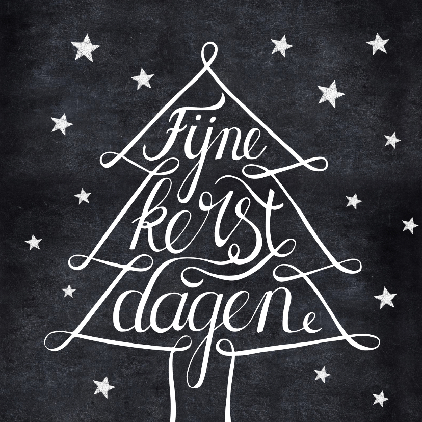 Zakelijke kerstkaart zwartwit handgeschreven kerstboom - Zakelijke kerstkaarten Zakelijke kerstkaarten - Zakelijke kerstkaart zwartwit handgeschreven kerstboom