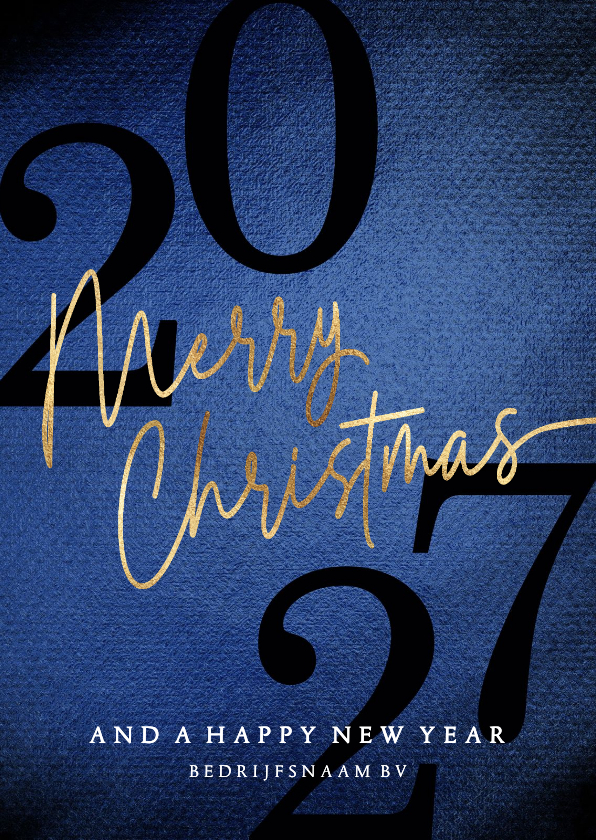 Zakelijke kerstkaarten stijlvol blauw 2027 - Zakelijke kerstkaarten Zakelijke kerstkaarten - Zakelijke kerstkaarten stijlvol blauw 2027