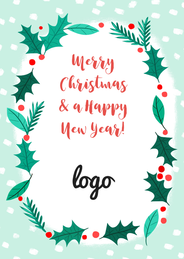 Zakelijke Kerstkrans met logo - Zakelijke kerstkaarten Zakelijke kerstkaarten - Zakelijke Kerstkrans met logo