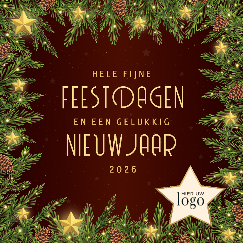 Zakelijke kersttakken met sterren - Zakelijke kerstkaarten Zakelijke kerstkaarten - Zakelijke kersttakken met sterren