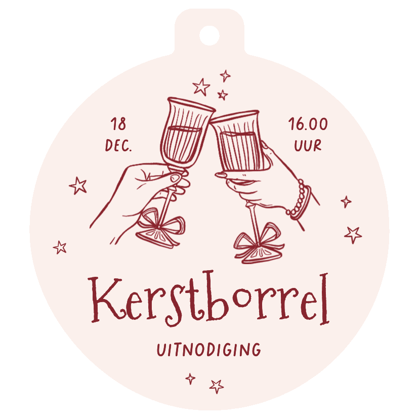 Zakelijke uitnodiging kerstborrel proost champagne doodle - Zakelijke kerstkaarten Zakelijke kerstkaarten - Zakelijke uitnodiging kerstborrel proost champagne doodle