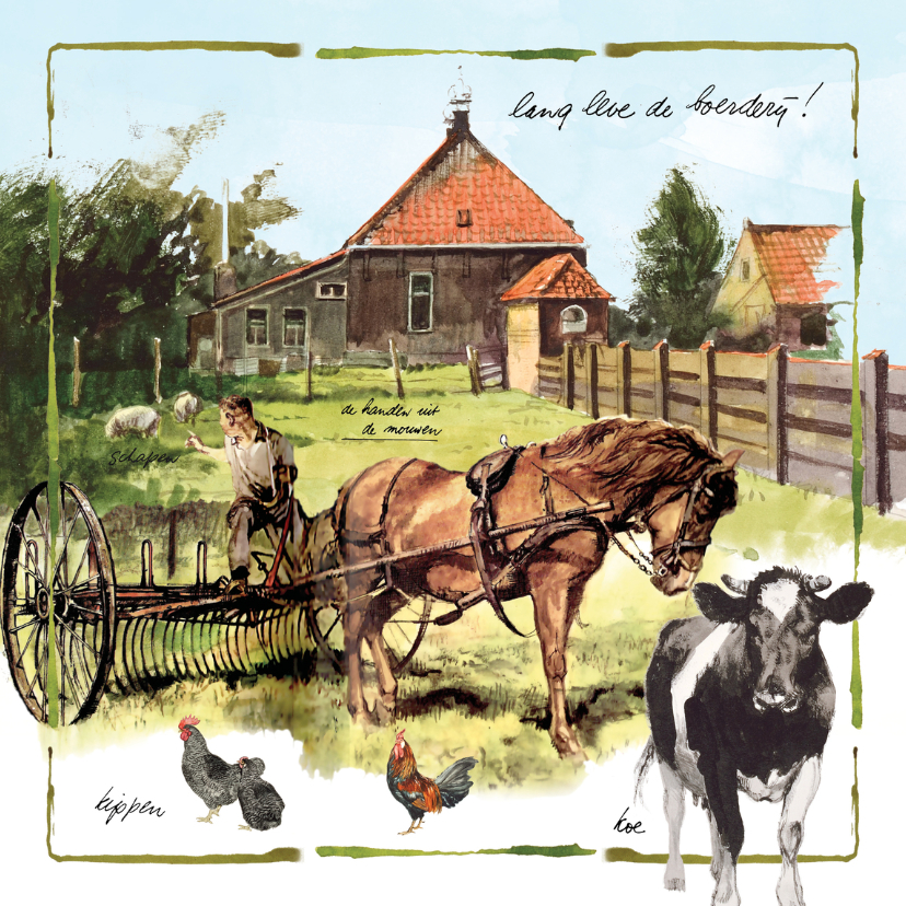 Boerderijkaart Lang Leve de Boerderij! - Zomaar kaarten Zomaar kaarten - Boerderijkaart Lang Leve de Boerderij!