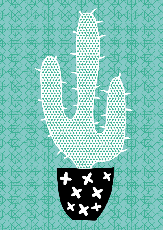 Cactissimo “Cactus turqoise“ - Zomaar kaarten Zomaar kaarten - Cactissimo “Cactus turqoise“