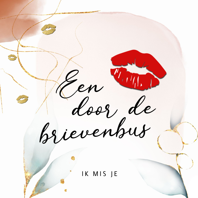 Een kus door de brievenbus voor vrouw - Zomaar kaarten Zomaar kaarten - Een kus door de brievenbus voor vrouw