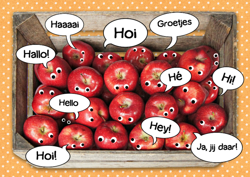 groetjes van een mand appels - Zomaar kaarten Zomaar kaarten - groetjes van een mand appels