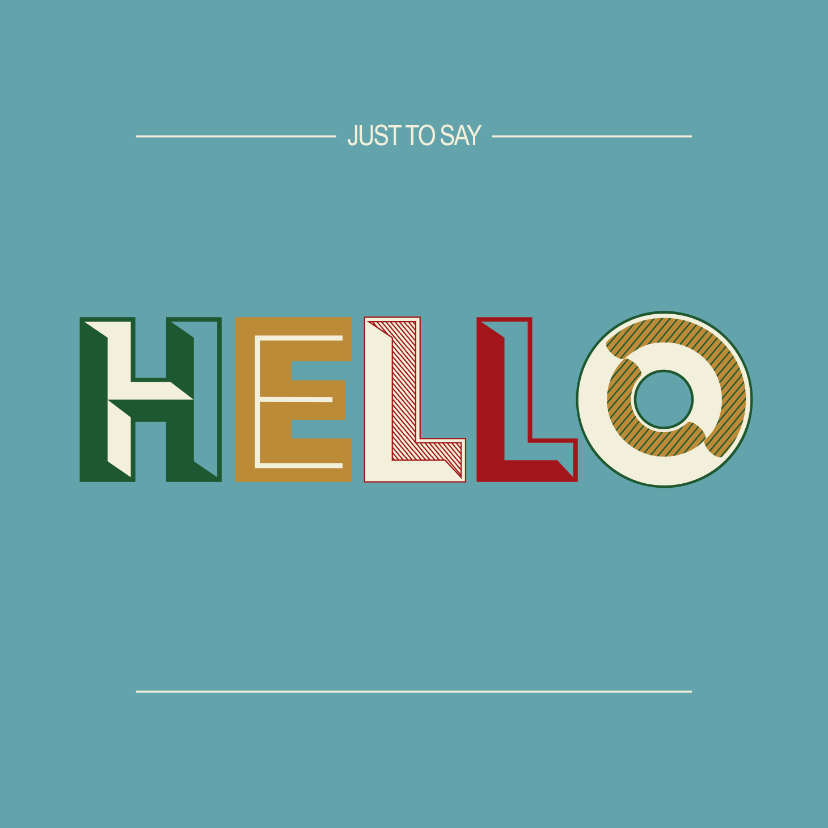 Hello - retro - zomaarkaart - Zomaar kaarten Zomaar kaarten - Hello - retro - zomaarkaart